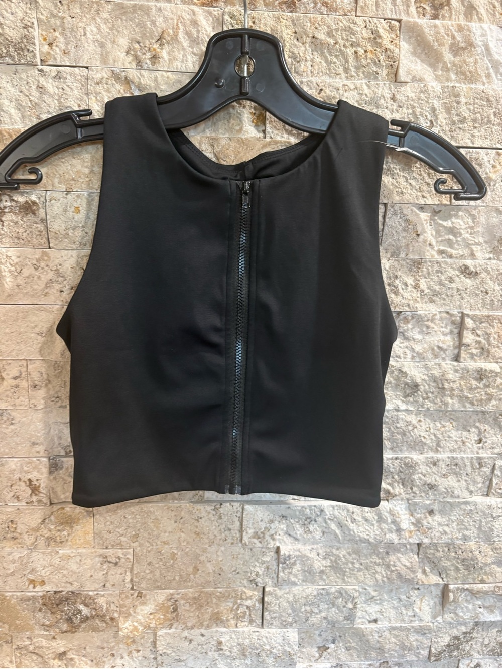 BuffBunny Black Athletic Top with Logo Print size S